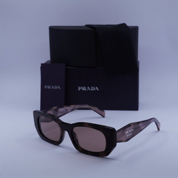 Prada PRB05S 23A60B Sunglasses Mauve Havana Rectangle Frame - Picture 11 of 11
